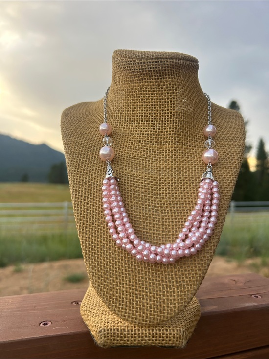 paparazzi Jewelry - Paparazzi ONE WOMAN SHOW Pink Pearl Multi-Strand Necklace
